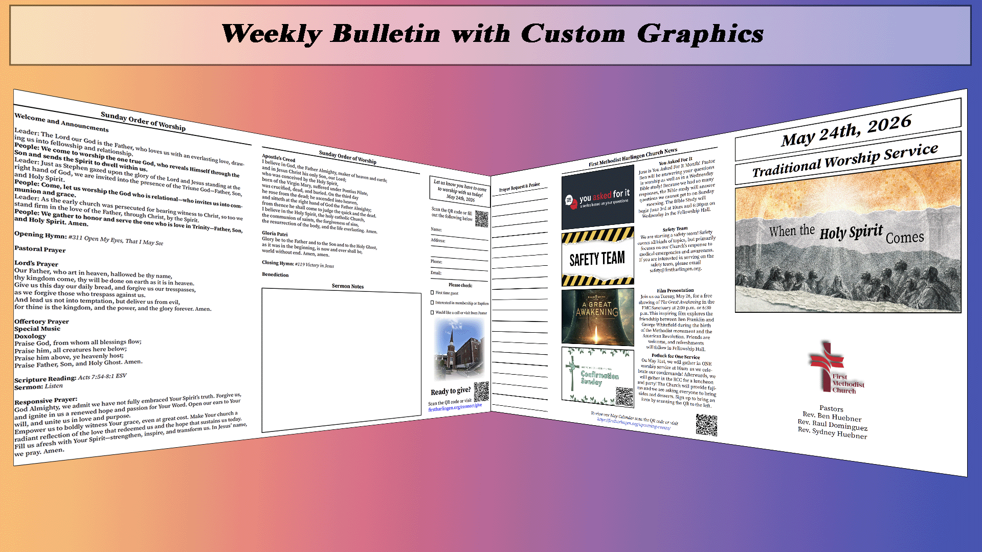 Sunday church bulletin design